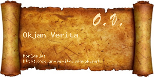 Okjan Verita névjegykártya